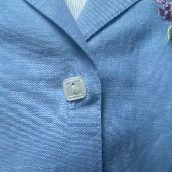 Vtg Embroidered Floral Button-Up Blouse Cottagecore Grandmacore GoldenGirls14/16 - Picture 7 of 13